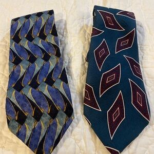Jimmy V and Ferrell Reed Stylish Men's Ties Set - Blue and Teal